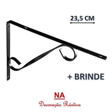Imagem de 5 Mão francesa para prateleira de parede suspensa ferro colonial com d