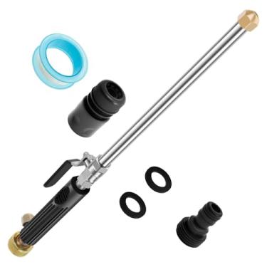 Imagem de Lavadora elétrica de bico de jato para mangueira de jardim, varinha de lavadora hidráulica, ferramentas de lavadora de alta pressão com 2 bocais diferentes e conectores rápidos de mangueira, bocal de