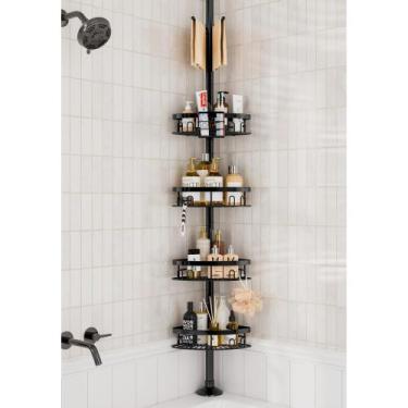 Imagem de Cutefafa Shower Caddy Corner Organizer à prova de ferrugem com 4 cesto