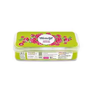 Imagem de FEDON PIDILITE Fevicryl Conjunto de cores acrílicas - kit de girassol (10 cores x 15 ml) tinta DIY, pigmento rico, tinta acrílica que não engatinha para tela, madeira, couro, terra, metal