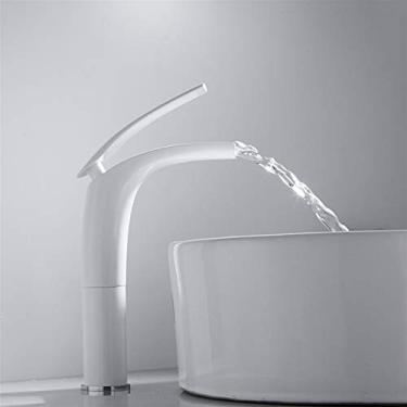 Imagem de Torneiras, cachoeira torneira de água todo bronze acima do balcão lavatório lavar o rosto bacia banheiro armário torneira banheiro nórdico furo único torneiras/alto/a