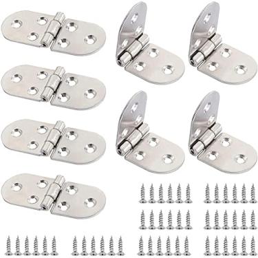 Imagem de 8 peças dobradiça de aba de liga de zinco dobradiça de mesa de bancada dobradiça oculta dobradiça dobrável para porta de bancada dobradiça de aba de mesa redonda