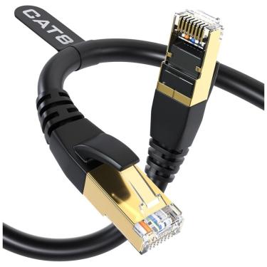 Imagem de Cabo de Internet Cat8 18M Vel, 40Gbps 2000 MHz com Conector RJ45, DBILLIONDA, Preto