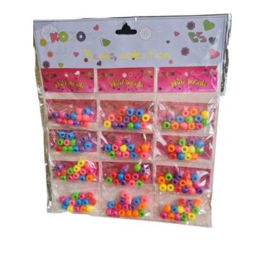 Imagem de Kit Miçanga Pacote De Terere De Cabelo Colorido 140Un - Lynx