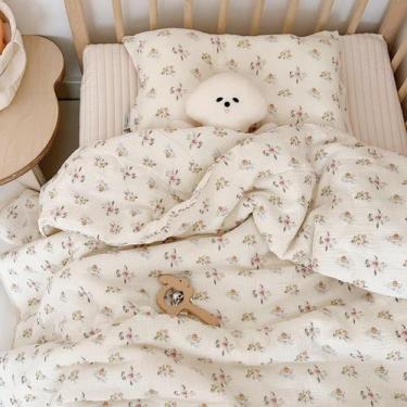 Imagem de Cobertor BuLuTu, edredom infantil, musselina, algodão, floral, 152x198