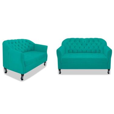 Imagem de Kit Namoradeira E Poltrona Julia A02 Azul Turquesa