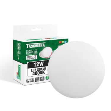 Imagem de Painel De Led Taschibra Frameless Redondo Embutir 12w Bivolt
