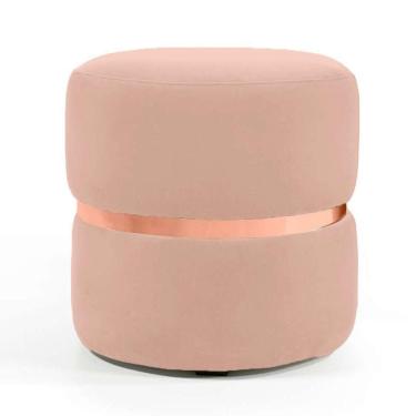 Imagem de Puff Decorativo Cinta Rose Lótus Veludo Rose