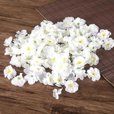 Imagem de 100 Pétalas De Flor Pessegueiro Cerejeira Artificial Rosa,flores artificiais,flores artificiais decorativas,petalas de rosa artificial(Branco)