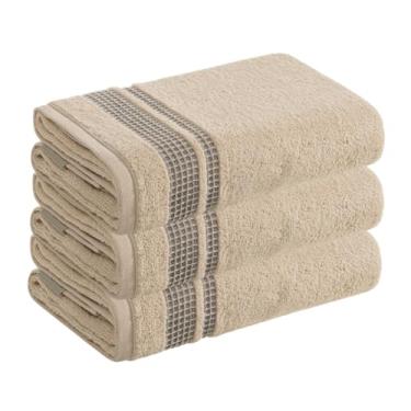Imagem de Toalha de Rosto Karsten Fio Penteado 3 Peças (Bege)