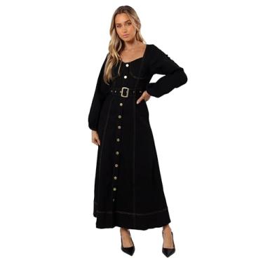 Imagem de Petal & Pup Vestido jeans feminino Mateo de manga comprida - preto, Preto, M