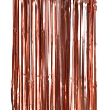 Imagem de Cortina Metalizada Fitas Para Decoração Rose Gold