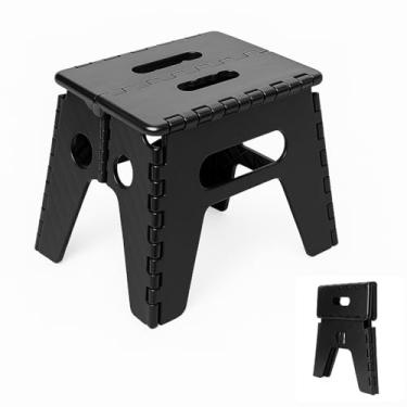 Imagem de Banco Banqueta Banquinho Dobrável Portátil De Plástico Reforçado Compacto Antiderrapante e Resistente Ideal Para Cozinha Banheiro Escritório Pesca Camping E Uso Infantil Multiuso