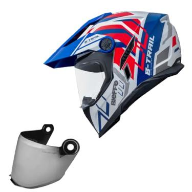 Imagem de Capacete Bieffe B-Trail Defender Branco Moto + Viseira Prata (62)