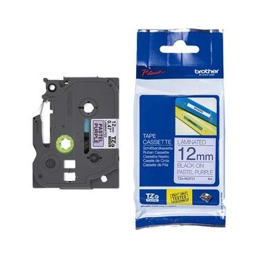 Imagem de Fita Brother TZE-MQF31 12mm Preto sobre Roxo Pastel