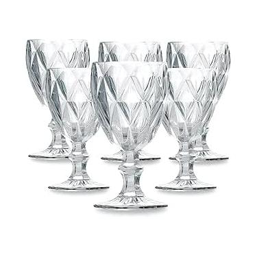 Imagem de Conjunto 6 Taças de Vidro Platinado Milbani 330ml – Elegância e Sofisticação Para Seus Momentos Especiais