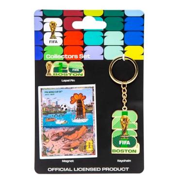 Imagem de HONAV Conjunto de colecionador da Copa do Mundo da FIFA Boston – Equipamento oficial da Copa do Mundo da FIFA – Inclui alfinete de lapela, chaveiro e ímã – Ótimo para fãs – Celebra sua cidade anfitriã