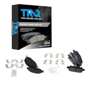 Imagem de TRQ Pastilhas de freio de cerâmica compatíveis com 2013 INFINITI JX35 2014-2017 QX60 2015-2017 Nissan Murano 2013-2017 Pathfinder