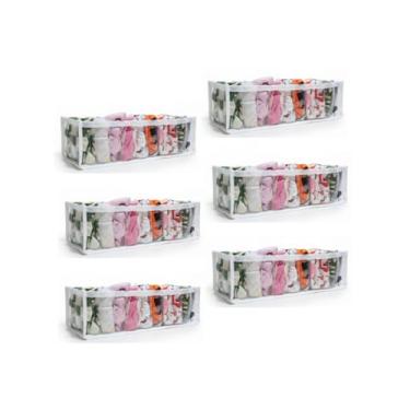 Imagem de Kit 6 Colmeias Organizadoras para Gaveta, PVC, 10x34x10cm, Organizador de Armazenamento para Roupas Íntimas e Pequenas Peças