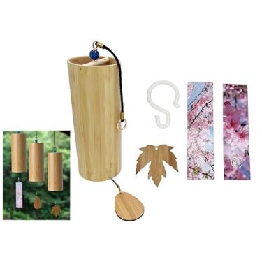Imagem de Guiyint Sino de vento de bambu - Sino de meditação natural feito à mão para relaxamento, terapia de cura, decoração de casa e jardim (modelo: GBWC01)