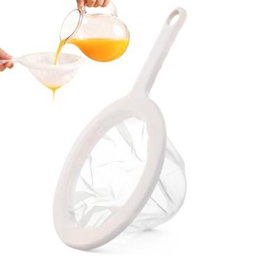 Imagem de AIZOE Coador de malha ultrafina com alça, malha 120, filtro de plástico para sucos, escorredor pequeno para cozinha, peneira fina de nylon para leite de nozes, iogurte, suco, café, mel, alimentos