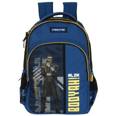 Imagem de Mochila Escolar Costas Free Fire Gamer MS49784 - Luxcel, AZUL