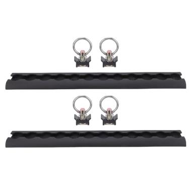 Imagem de AUNMAS de Amarração de Trilho de Alumínio de Trilho L 304 Mm Com 4 Anéis Deslizantes, Montagem de Caminhão Anodizado Resistente para Motocicletas ATVs Picapes Reboques Fechados (Preto)