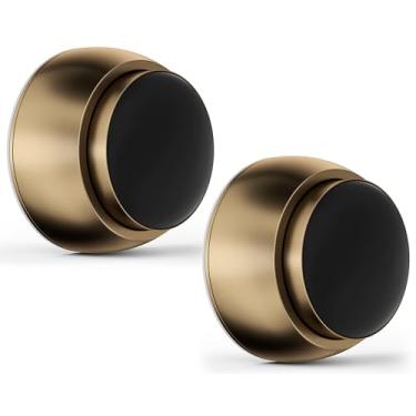 Imagem de Protetor de parede de batente de porta de 2 peças com cabeça de silicone, protetor de parede de maçaneta de porta de alumínio, tecnologia de absorção de choque de mola, batentes de porta de 4 cm para