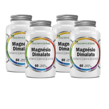 Imagem de Kit 4 Magnésio Dimalato 4x60 cápsulas Flora Nativa-Unissex