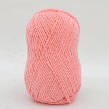 Imagem de Fio de algodão de leite de 4 camadas para crochê – fio de tricô macio para amigurumi, chinelos, cobertores e projetos de artesanato DIY (02 Deep Pink)