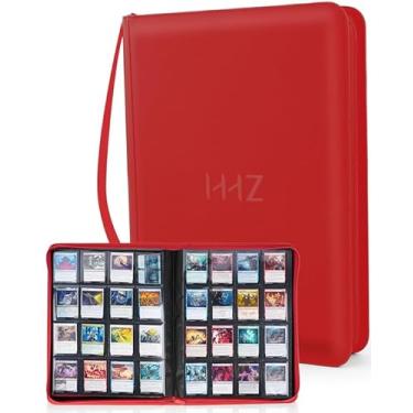 Imagem de Fichário de cartão com 16 bolsos – fichário de cartão comporta 832 cartões com couro PU durável e carregamento lateral para beisebol, esportes, MTG, TCG, PKM, cartão de jogo, fichários de cartões