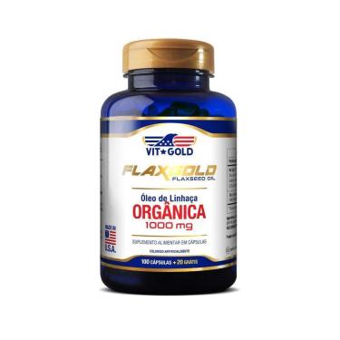 Imagem de Óleo De Linhaça Flaxgold 1000mg Vitgold 100 Cápsulas-Unissex