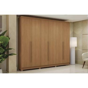 Imagem de Guarda Roupa Casal 6 Portas e 3 Gavetas c/ Pés CB03T580 Canela - Kappesberg