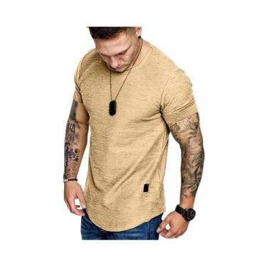 Imagem de Camisetas Masculinas Leves De Manga Curta Com Gola Redonda Moda Casual