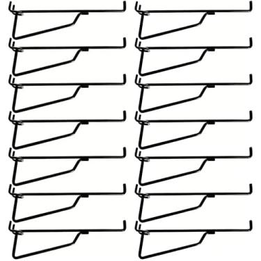 Imagem de Acshio 14 ganchos de prateleira para quadro de estacas, suportes de placa de metal preto de 20 cm, acessórios de ganchos de prateleira de placa de pino de 1/4 polegada, conjunto de ganchos de