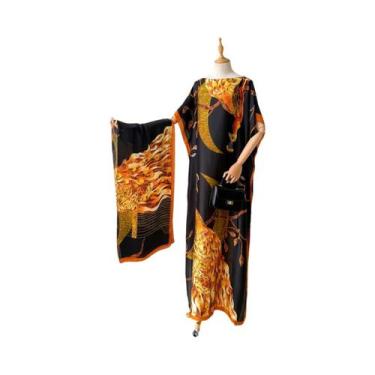 Imagem de Vestido Kaftan De Moda Feminina Para O Verão Com Grande Lenço, Abaya S