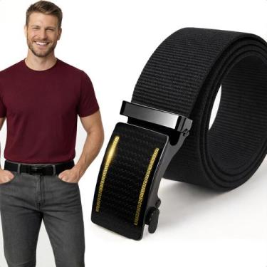 Imagem de Cinto Masculino Casual Social Estiloso Ajustável 120cm Fivela Automáti