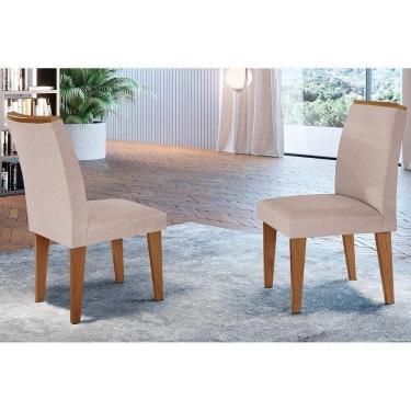 Imagem de Kit 2 Cadeiras Sala Jantar Lunara 2 Un Imbuia-linho Bege Turim - Rufato