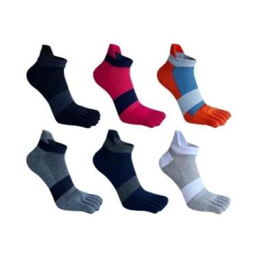 Imagem de Meias De Tornozelo Masculinas plus Size Com Cinco Dedos, Respiráveis, 