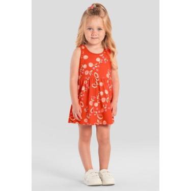 Imagem de Vestido infantil menina de frutas Brandili, 8, Vermelho