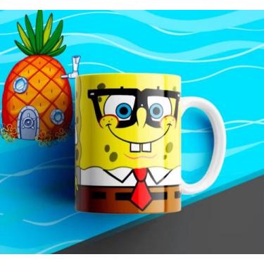 Imagem de Caneca Bob Esponja Porcelana 325 ml - Amarela Oficial - Mais Vendida -