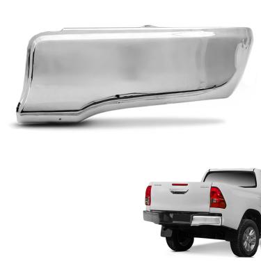 Imagem de Ponteira de Parachoque Traseiro Hilux 2016 a 2025 Lado Direito Cromado Bepo