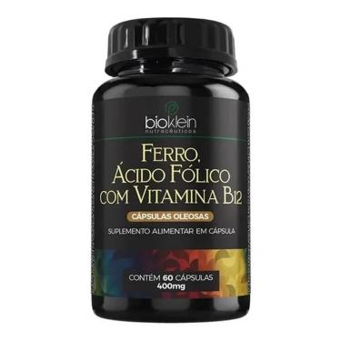 Imagem de OLEO FERRO, ACIDO FOLICO C/ VITAMINA B12 400mg  60 Caps BIOKLEIN