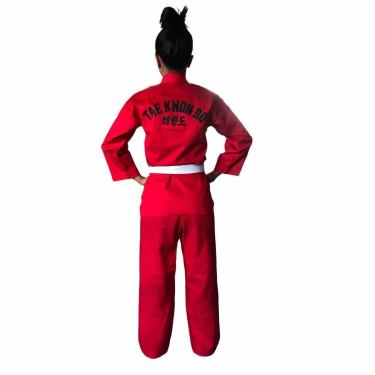 Imagem de Dobok Kimono Taekwondo - Brim Leve - Vermelho Infantil-Unissex