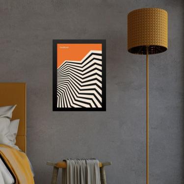 Imagem de Quadro Orange Bauhaus - Angular Sinuosity 24X18Cm - Vidro