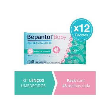Imagem de Kit 12 Lenços Umedecidos Proteção Antibac 48un cada Bepantol
