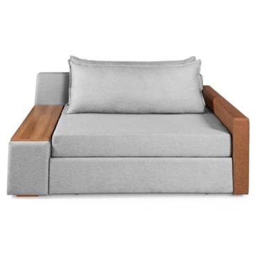 Imagem de Sofá Cama Panamá Chenile Pompéia Aveludado Composê com Baú Invertido Casal 2 Lugares (Prata 206/856)