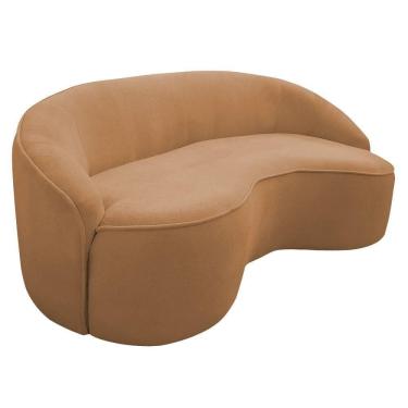 Imagem de Sofá Curvo Montserrat 230cm 04 Lugares Bouclé Terracota - Nexta Casa