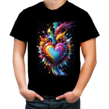 Imagem de Camiseta Colorida do Orgulho LGBT Coração Amor 22 - DESIGN CAMISETAS, 
