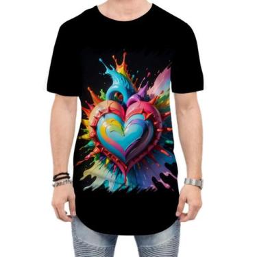 Imagem de Camiseta Longline do Orgulho LGBT Coração Amor 13 - Kasubeck Store®, G